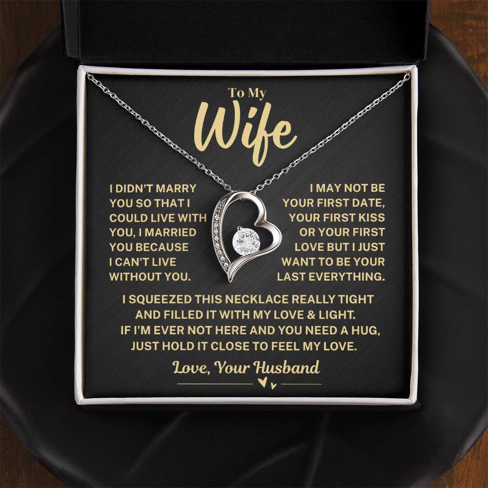 To My Wife Gift From Husband, "Your Last Everything", Heart Necklace - Image 6