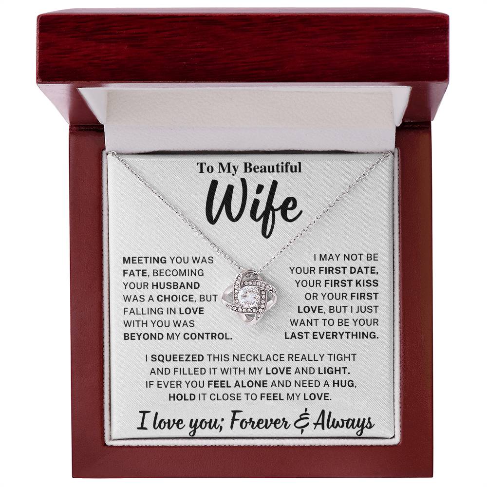 Beautiful Wife Gift, "Meeting you was fate" Knot Necklace - Image 4