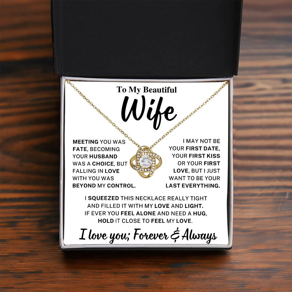 Beautiful Wife Gift, "Meeting you was fate" Knot Necklace - Image 8